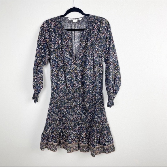 VERONICA BEARD Karlina Paisley Smocked Dress Sz M/6 - Picture 5 of 5
